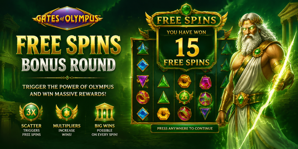 15 free spins in the game Gates of Olympus