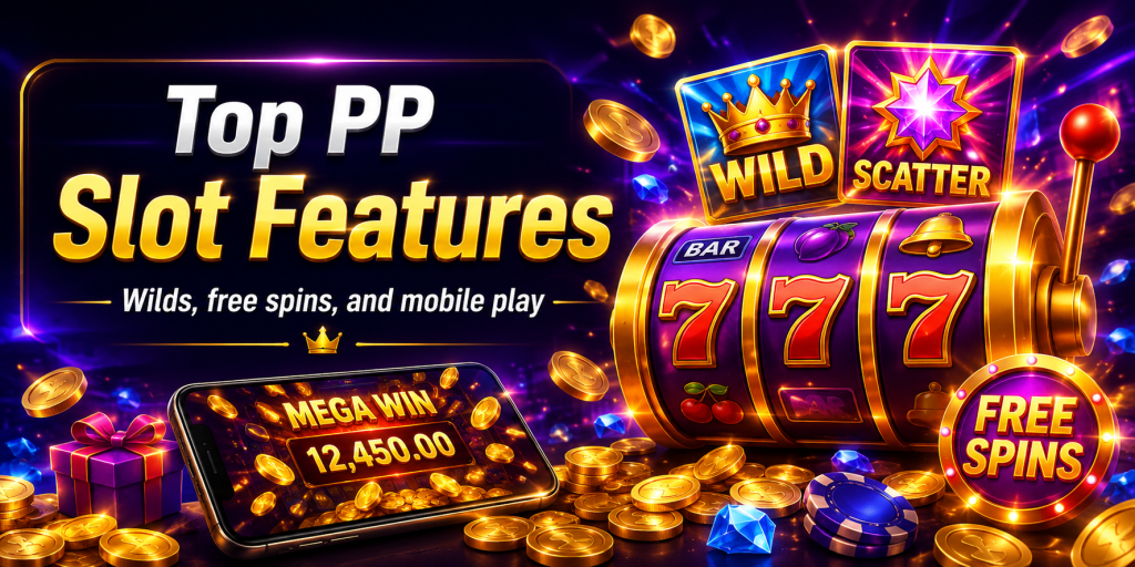 Top PP Slot features including wild symbols, scatter rewards and free spins
